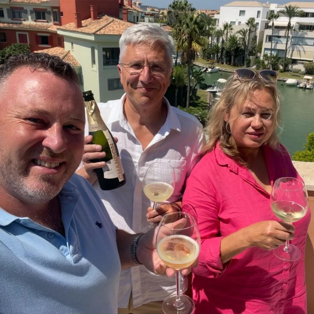 Ronan Purcell with clients and friends
