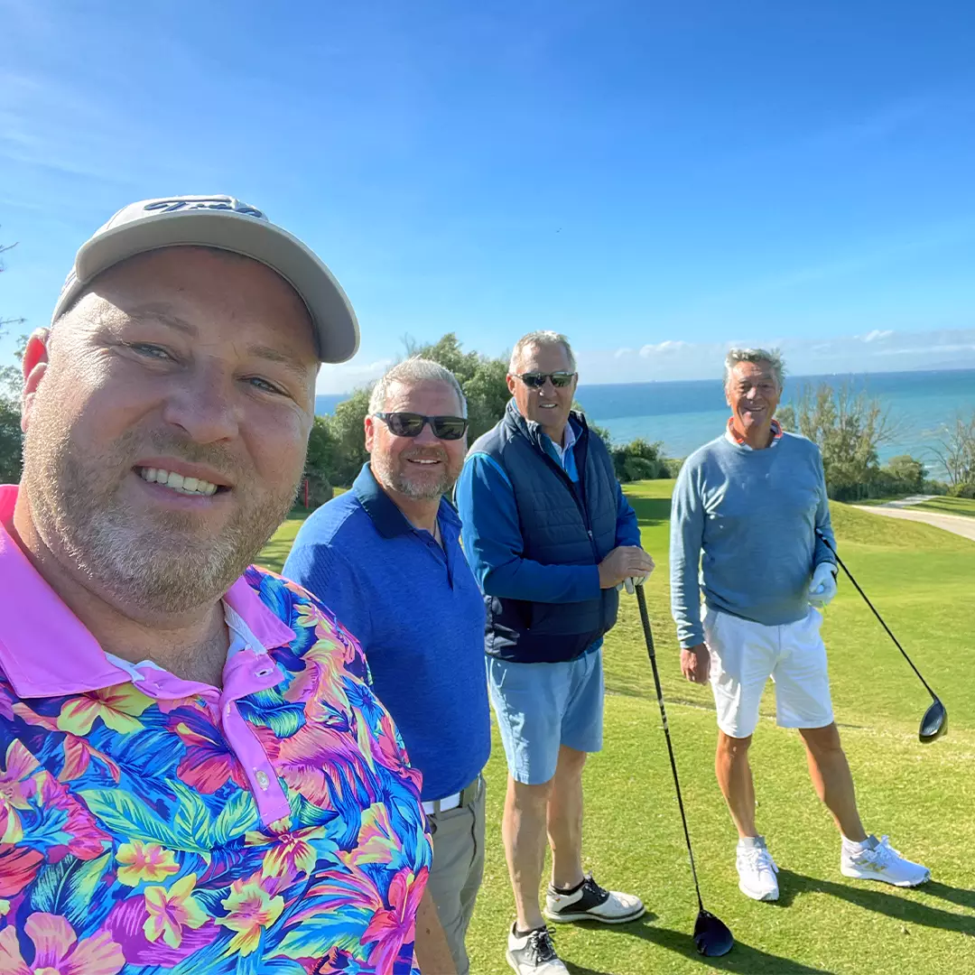 Ronan Purcell with clients and friends